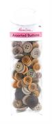 Brown/Grey Buttons Bulk Pack, Assorted Designs And Sizes 
